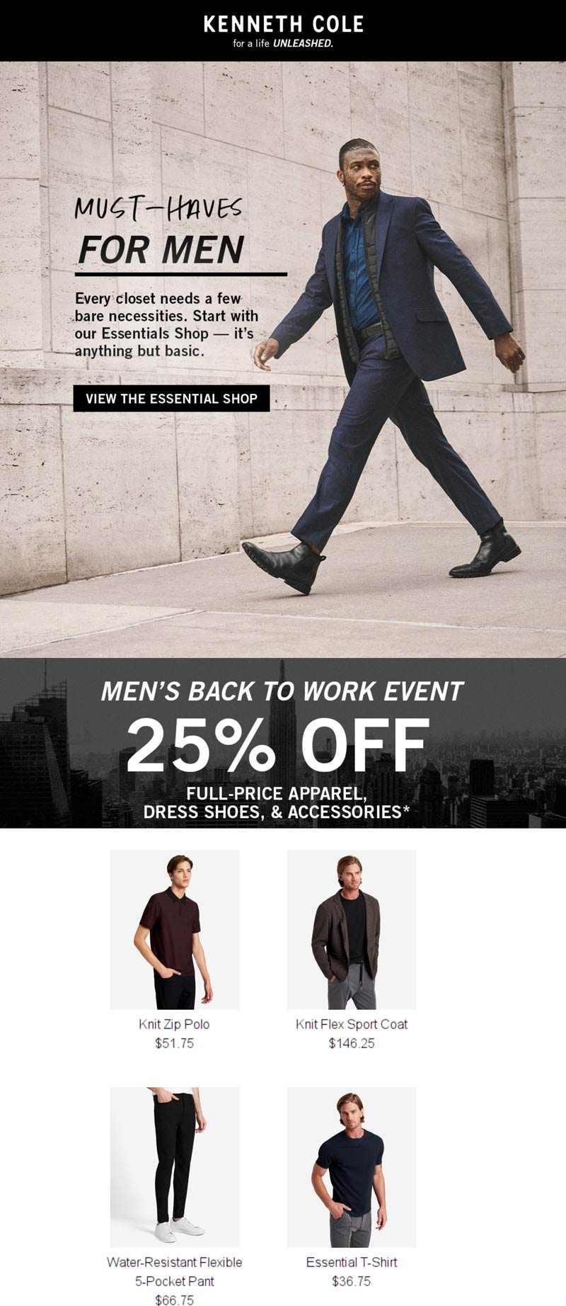 Kenneth Cole stores Coupon  25% off workwear at Kenneth Cole, ditto online #kennethcole 