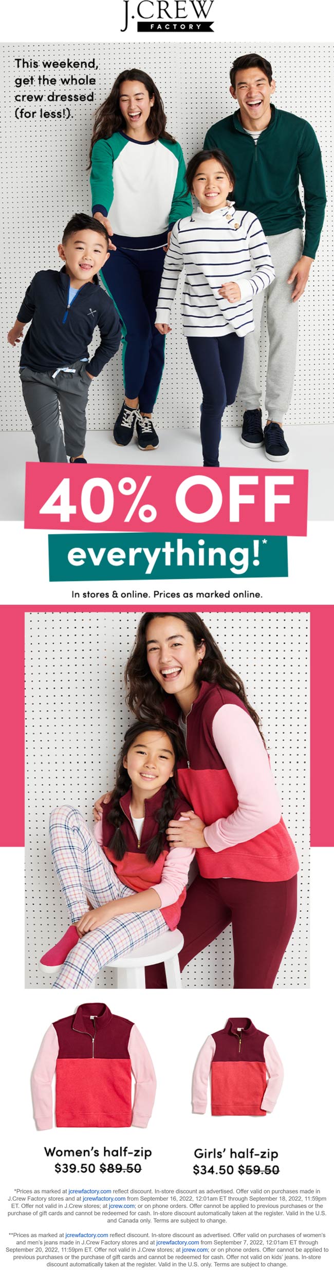 J.Crew Factory stores Coupon  40% off everything at J.Crew Factory, ditto online #jcrewfactory 