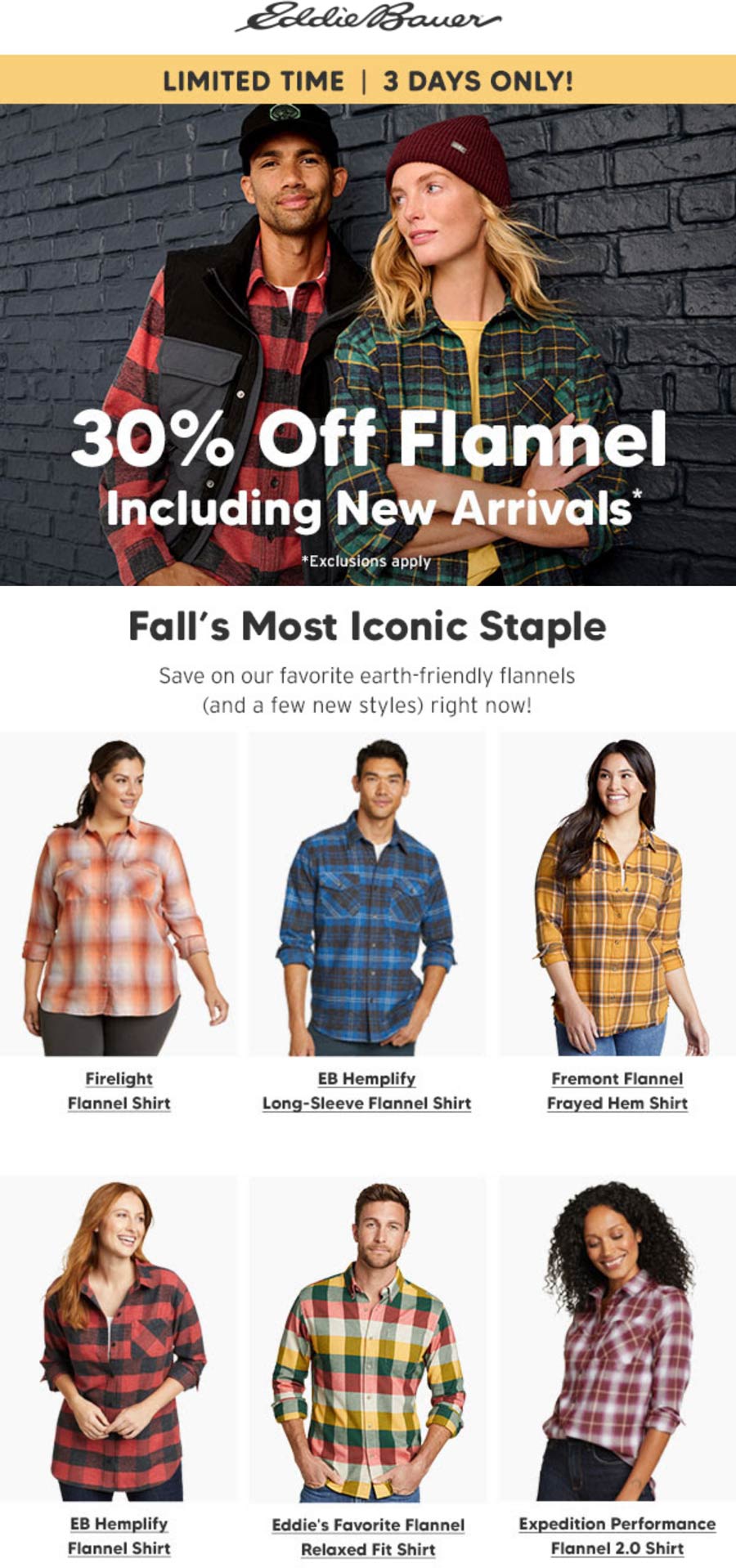Eddie Bauer stores Coupon  30% off classic iconic flannel at Eddie Bauer #eddiebauer 