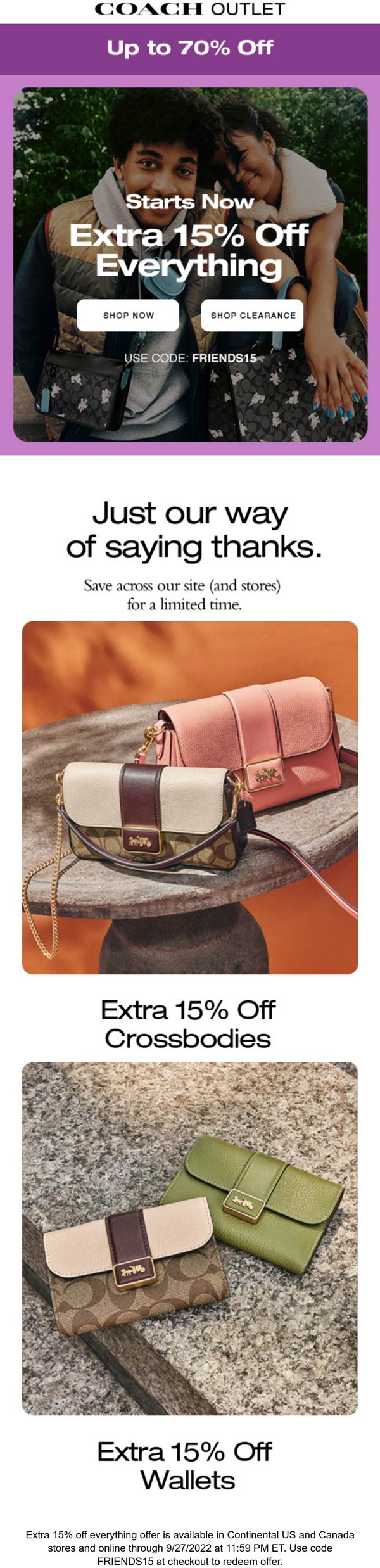 Coach Outlet coupons & promo code for [December 2022]