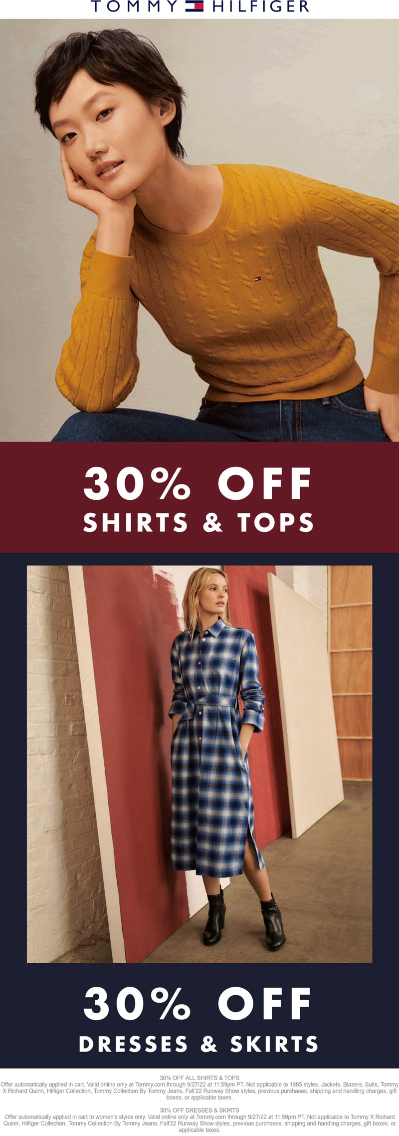 Tommy Hilfiger stores Coupon  30% off tops, skirts & dresses online at Tommy Hilfiger #tommyhilfiger 