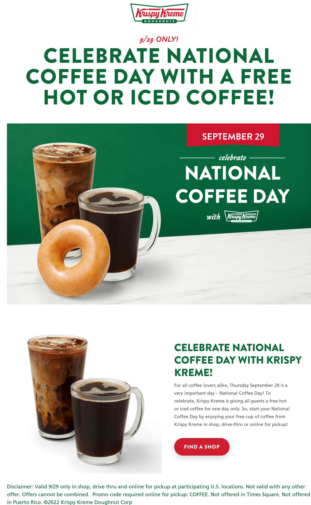 Krispy Kreme restaurants Coupon  Free coffee or tea Thursday at Krispy Kreme doughnuts #krispykreme 