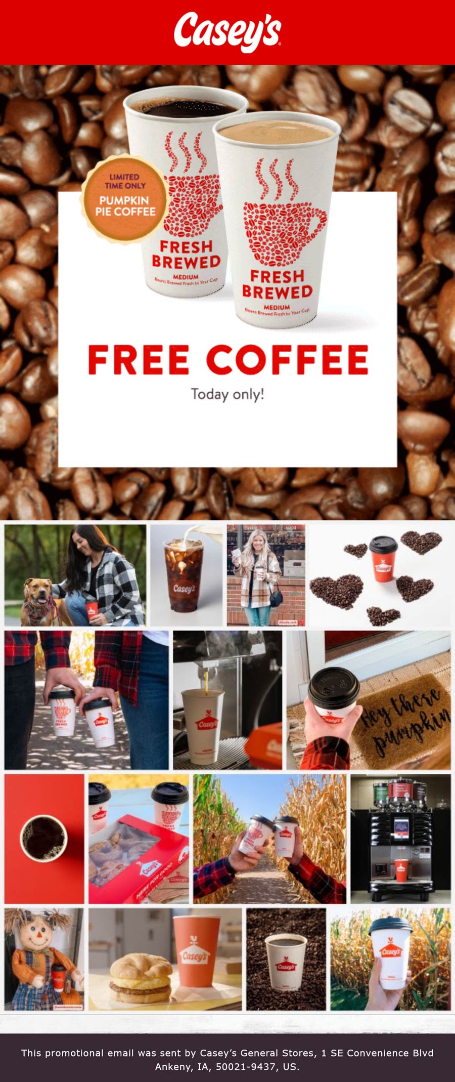 Caseys restaurants Coupon  Free coffee today at Caseys General Stores gas stations #caseys 