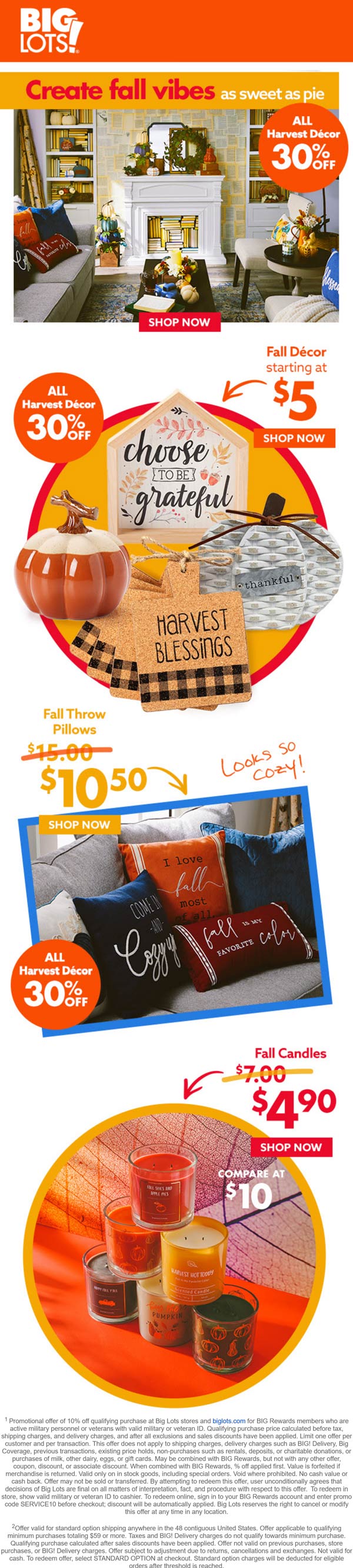 Big Lots stores Coupon  30% off all fall decor at Big Lots #biglots 
