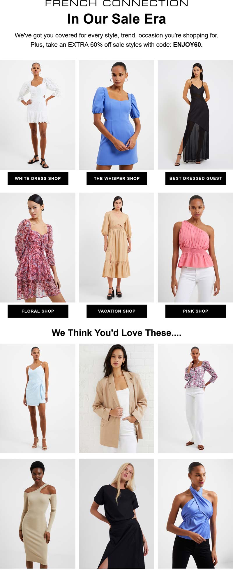 French Connection stores Coupon  Extra 60% off sale styles at French Connection via promo code ENJOY60 #frenchconnection 