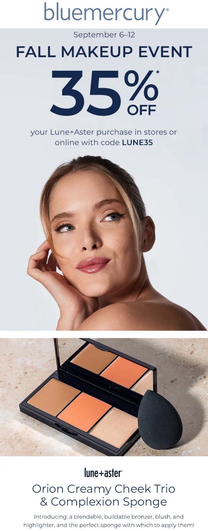 Bluemercury stores Coupon  35% off Lune+Aster at Bluemercury, or online via promo code LUNE35 #bluemercury 