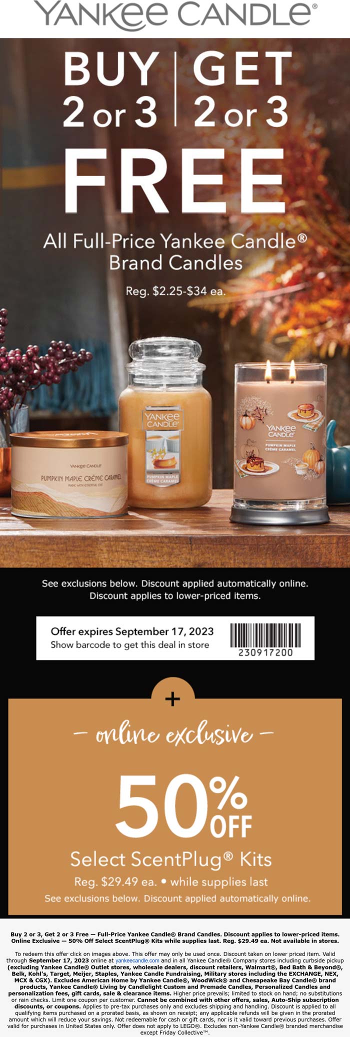 Yankee Candle stores Coupon  4-for-2 on all candles today at Yankee Candle, ditto online #yankeecandle 