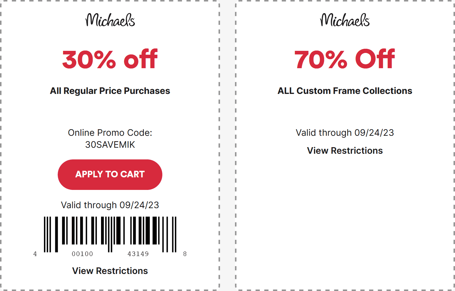 Michaels stores Coupon  30% off at Michaels, or online via promo code 30SAVEMIK #michaels 