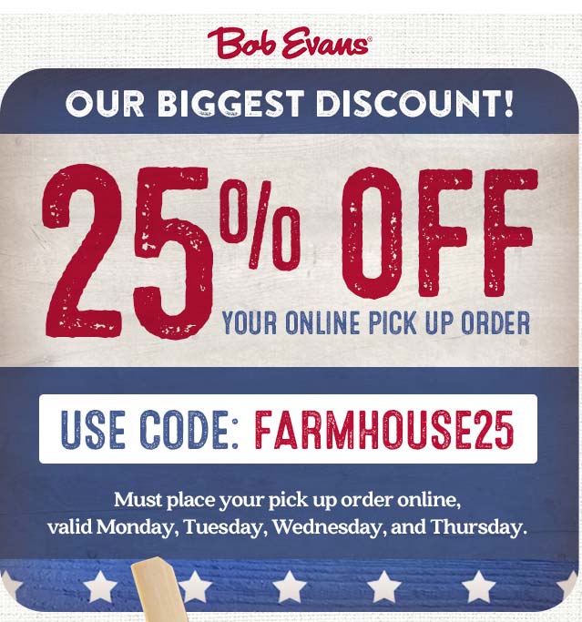 Bob Evans May 2024 Coupons and Promo Codes 🛒