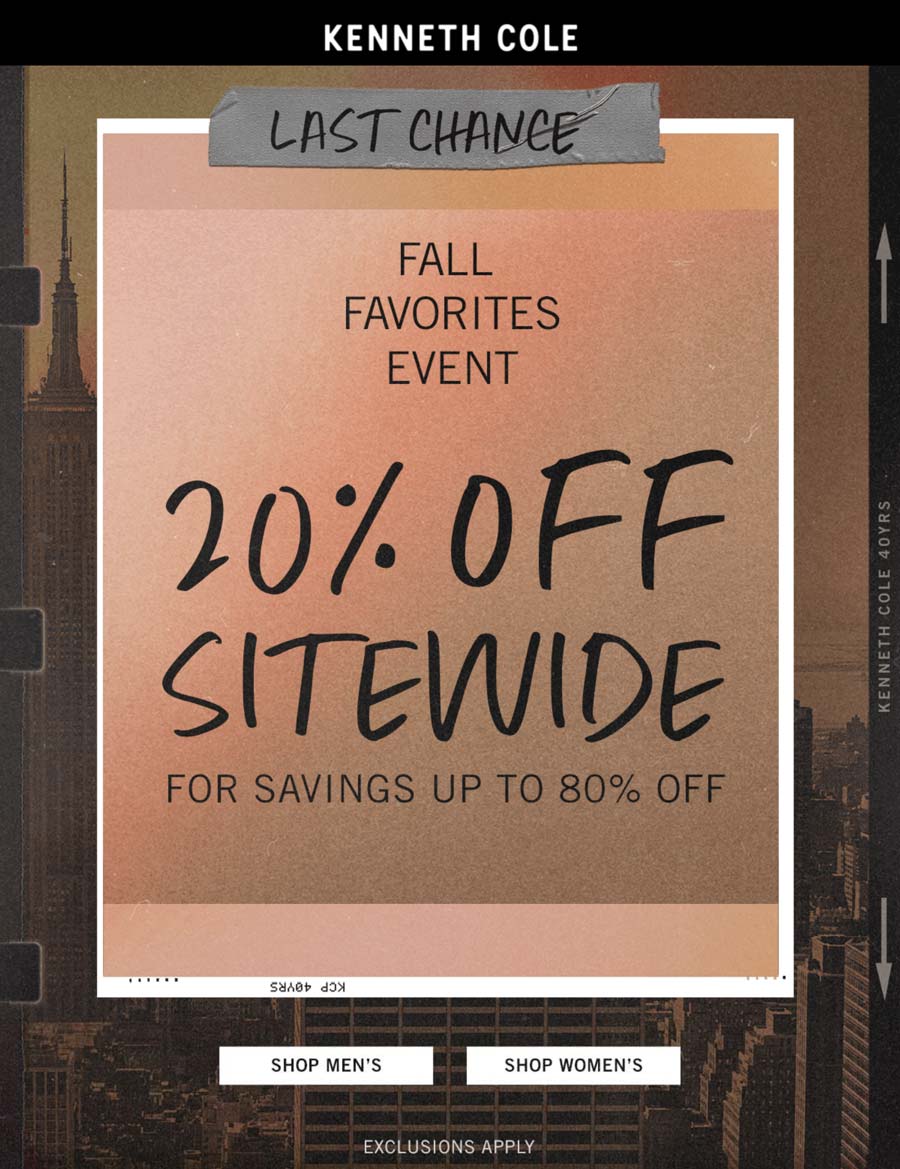 Kenneth Cole coupons & promo code for [May 2025]