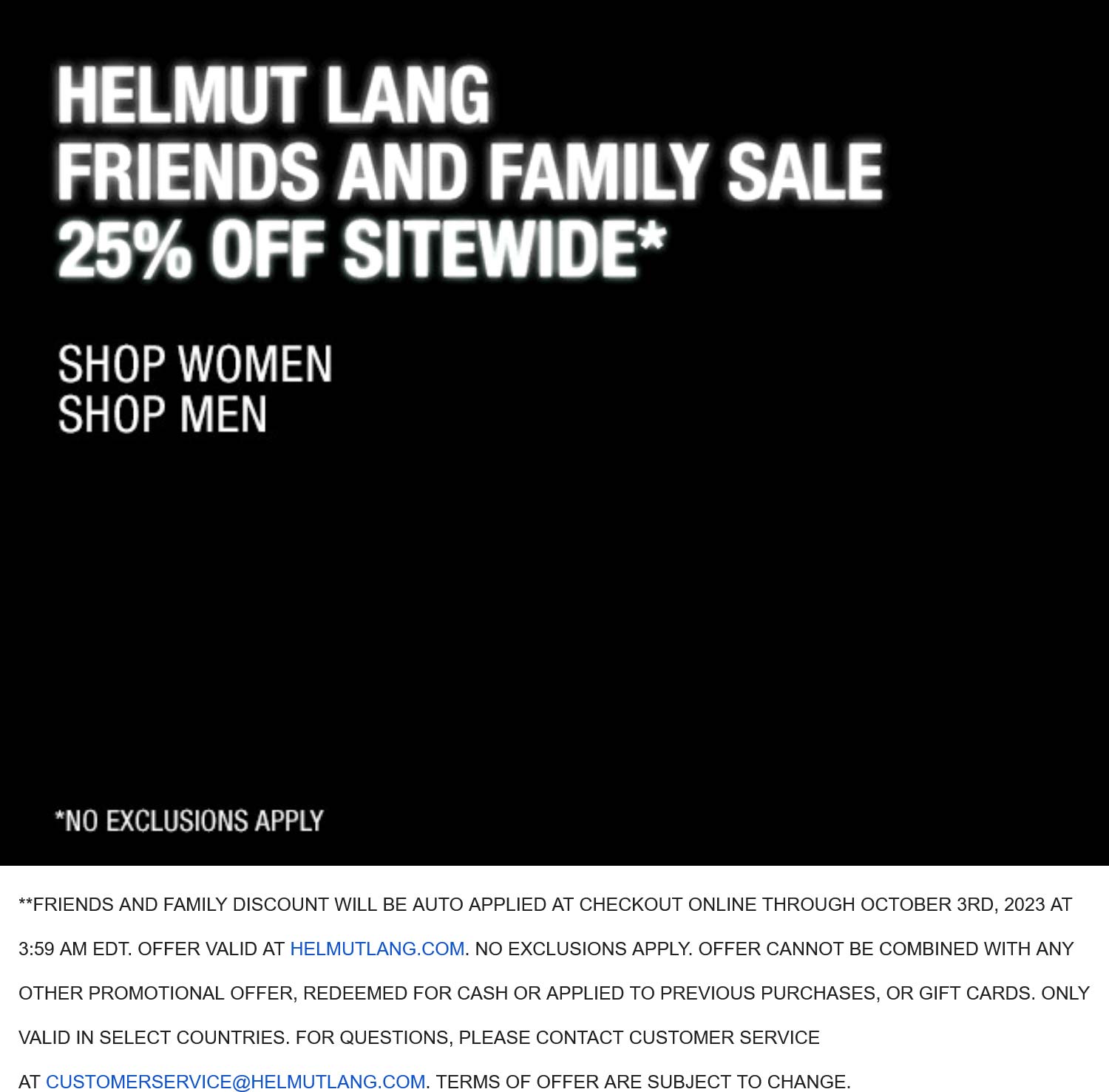 Helmut Lang coupons & promo code for [May 2025]