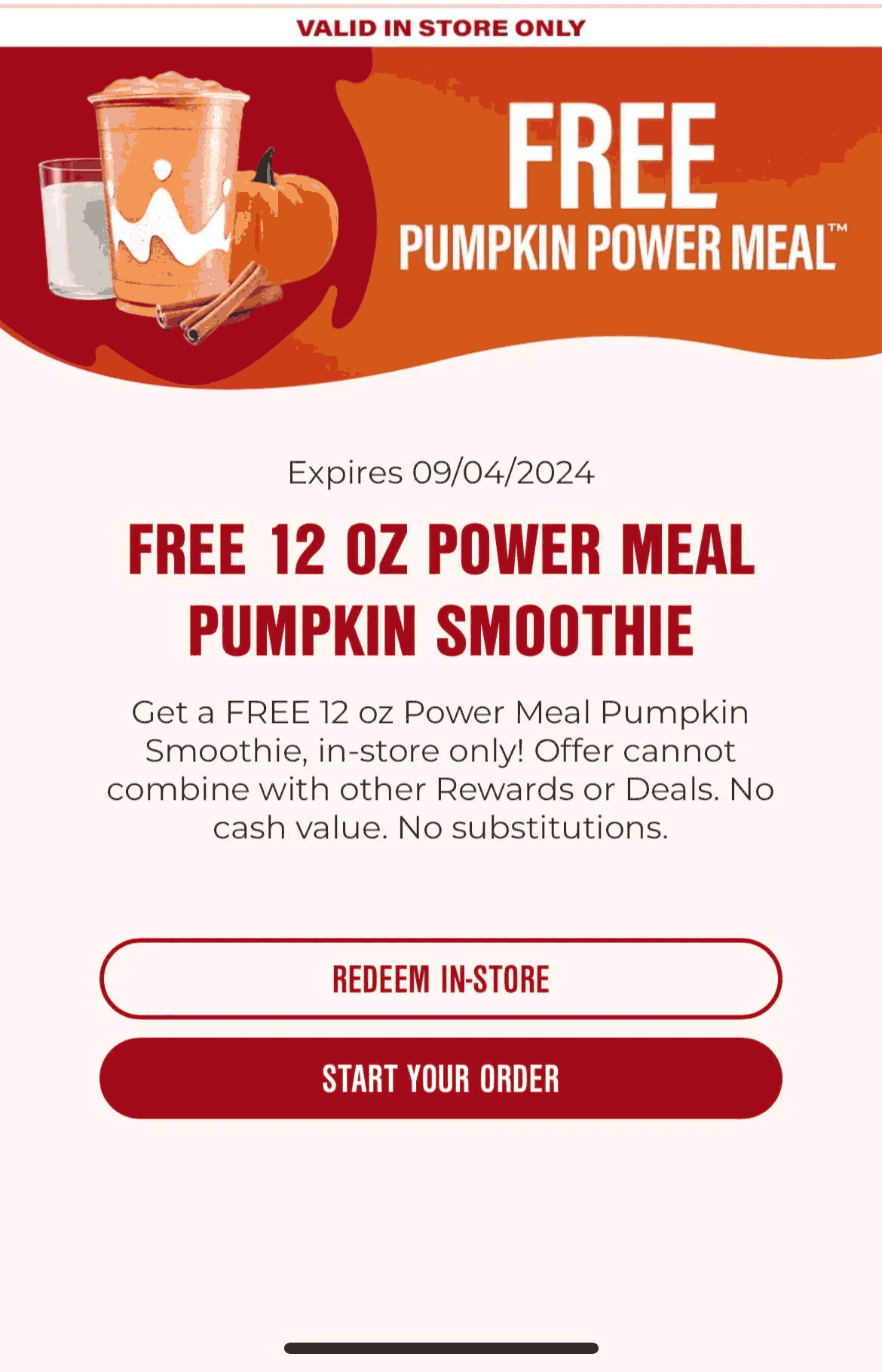 Smoothie King restaurants Coupon  Free pumpkin smoothie drink via login today at Smoothie King #smoothieking 