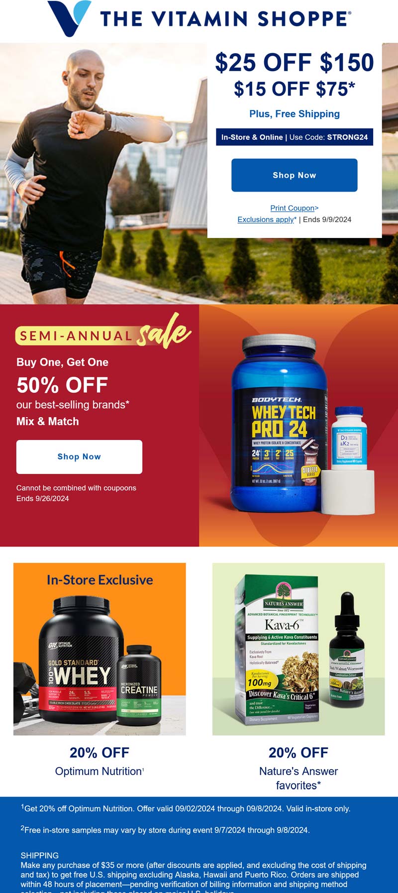 The Vitamin Shoppe stores Coupon  $15-$25 off $75+ at The Vitamin Shoppe, or online via promo code STRONG24 #thevitaminshoppe 