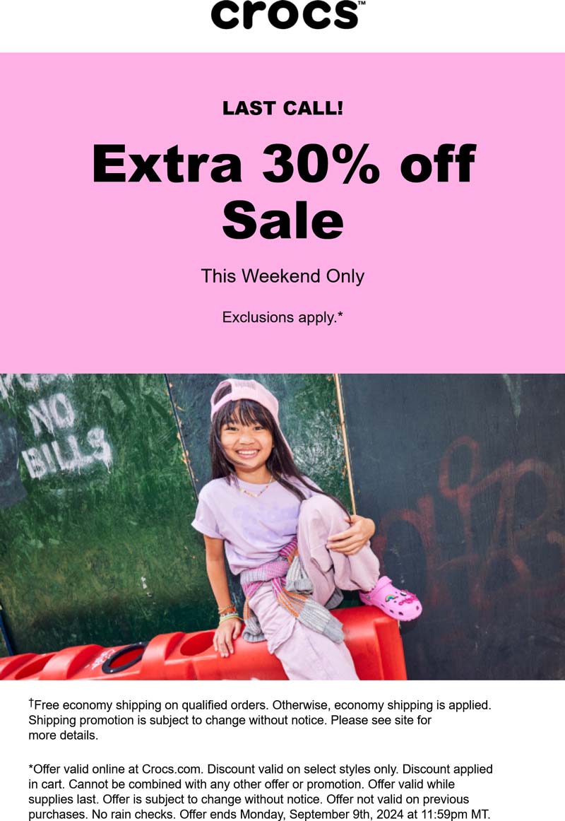 Crocs stores Coupon  Extra 30% off sale shoes today at Crocs #crocs 