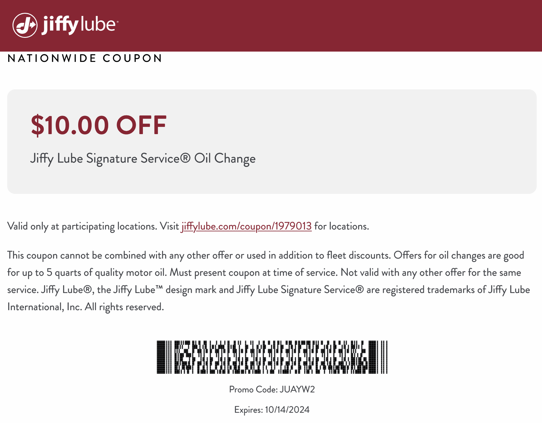 Jiffy Lube stores Coupon  $10 off an oil change at Jiffy Lube #jiffylube 