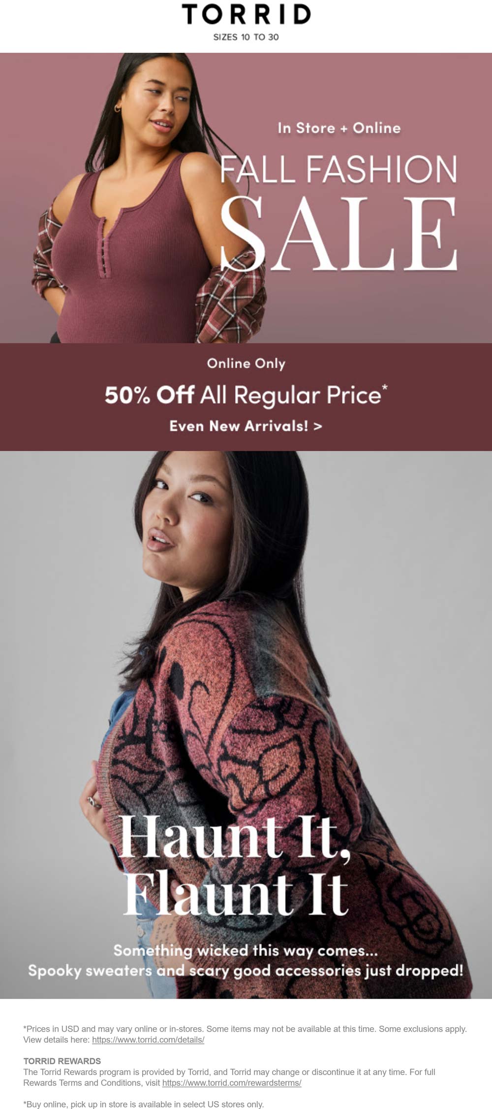 Torrid stores Coupon  50% off online at Torrid #torrid 