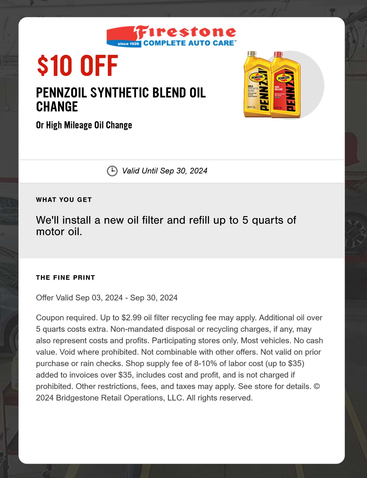 Firestone stores Coupon  $10 off synthetic blend oil change at Firestone #firestone 