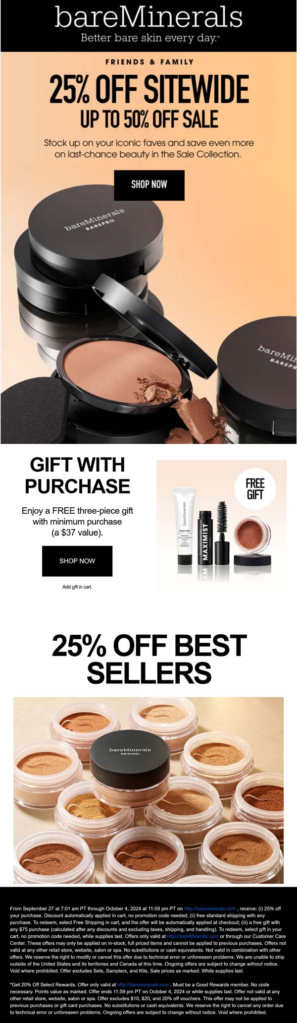 bareMinerals stores Coupon  25% off everything & more online at bareMinerals #bareminerals 