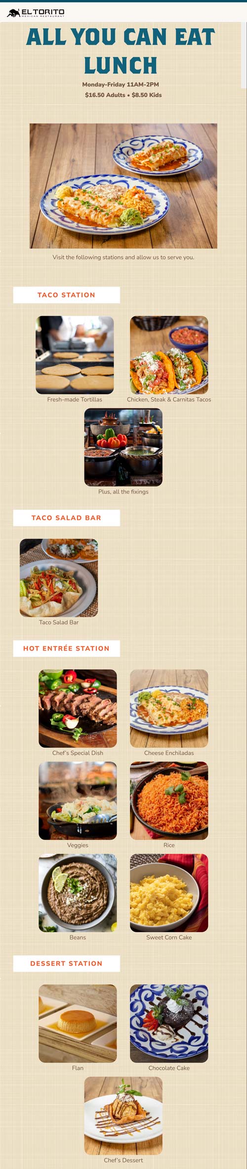 El Torito restaurants Coupon  Bottomless weekday lunch = $16.50 at El Torito #eltorito 