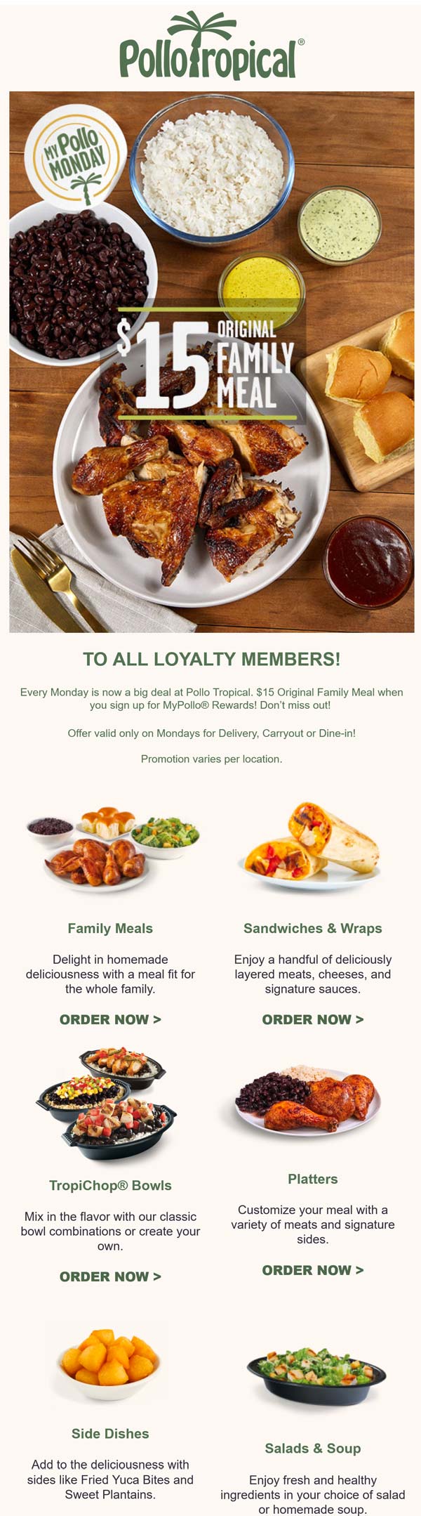 Pollo Tropical restaurants Coupon  $15 family meal today at Pollo Tropical #pollotropical 