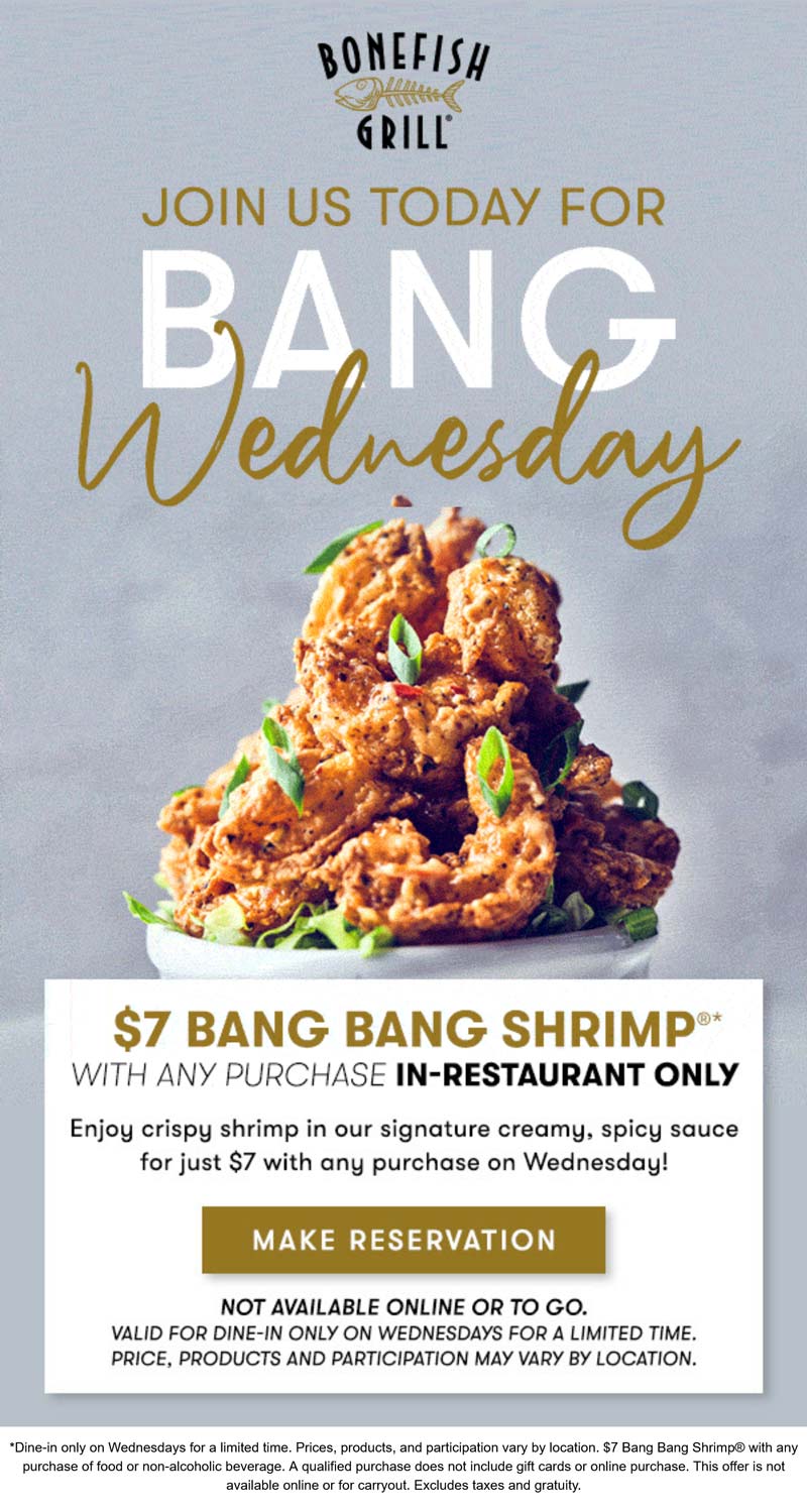 Bonefish Grill coupons & promo code for September 2025