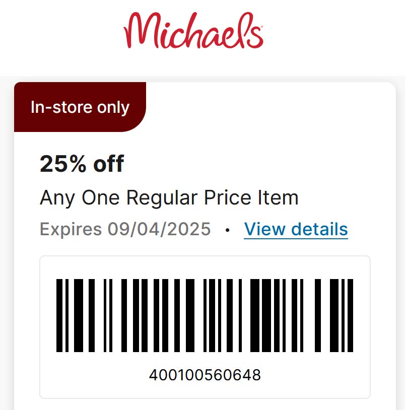 Michaels coupons & promo code for September 2025