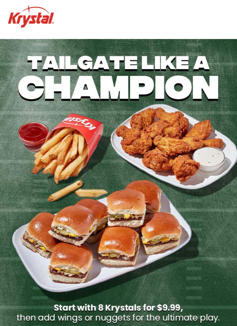 Krystal restaurants Coupon  8 burgers for $10 at Krystal restaurants #krystal 