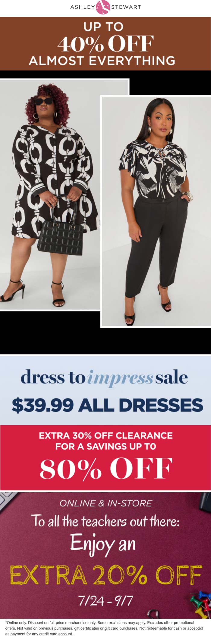 Ashley Stewart coupons & promo code for September 2025