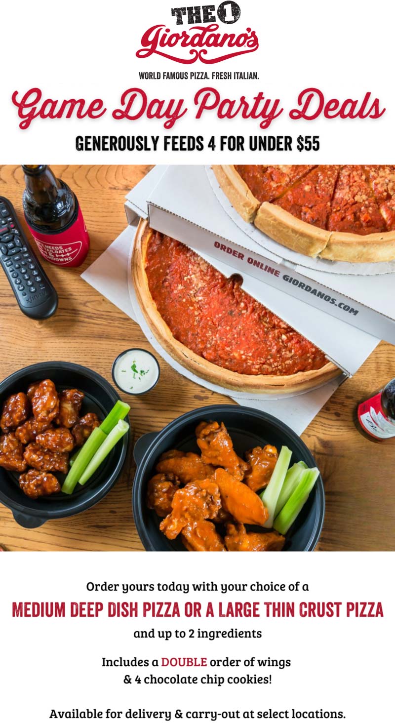 Giordanos coupons & promo code for September 2025