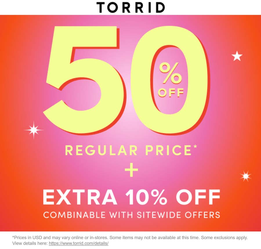Torrid coupons & promo code for September 2025