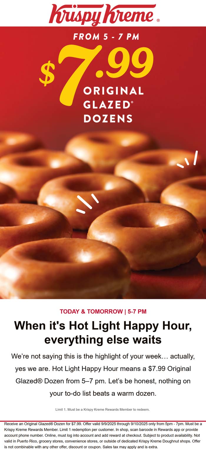 Krispy Kreme coupons & promo code for September 2025