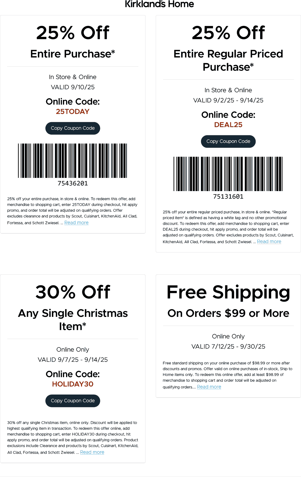 Kirklands coupons & promo code for September 2025