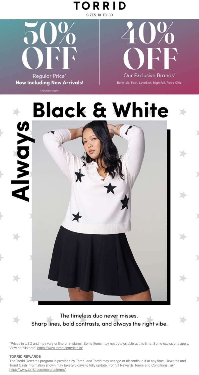 Torrid coupons & promo code for September 2025
