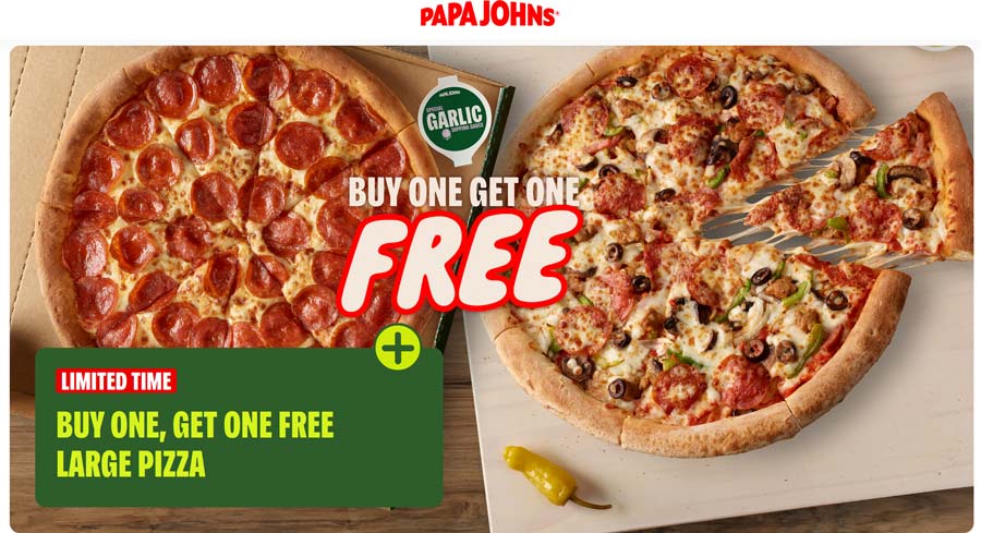 Papa Johns coupons & promo code for September 2025