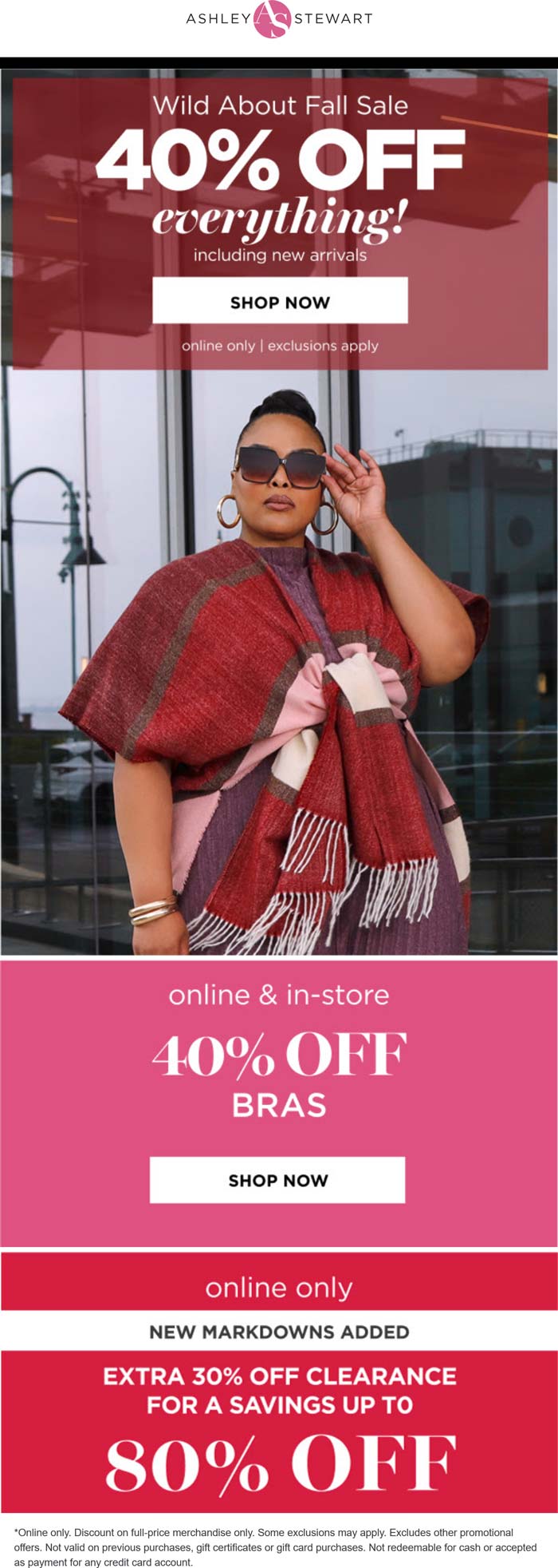 Ashley Stewart coupons & promo code for September 2025