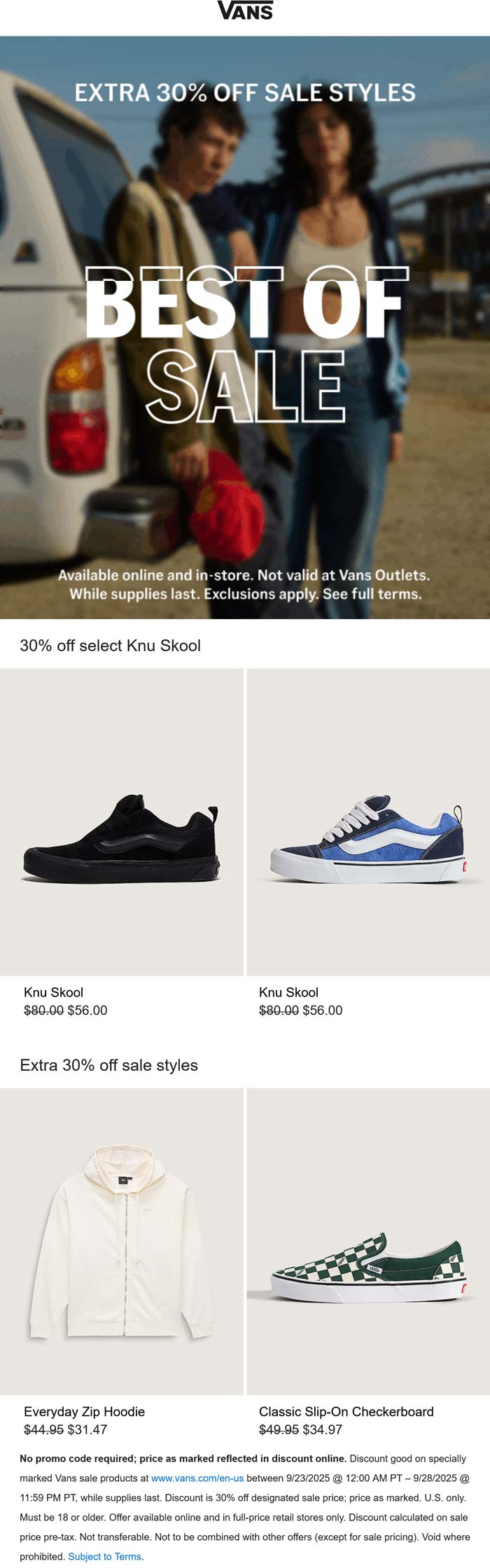 Vans stores Coupon  Extra 30% off sale styles at Vans #vans 