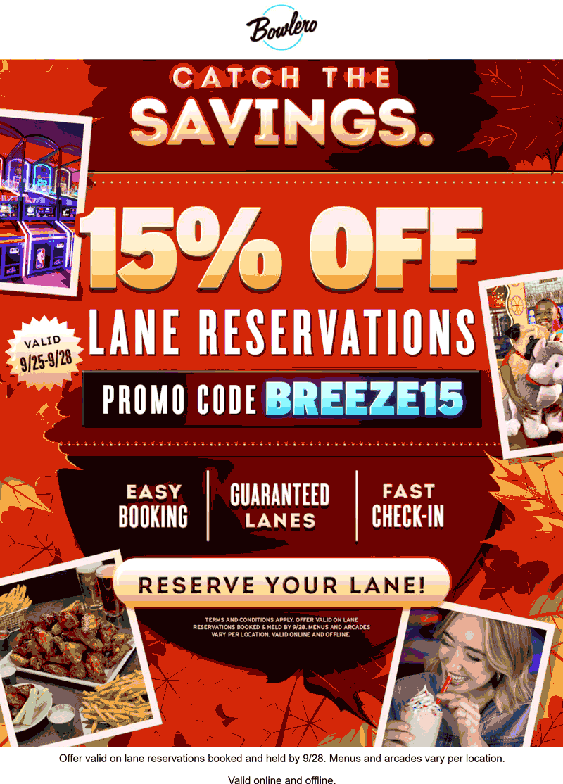 Bowlero coupons & promo code for October 2025