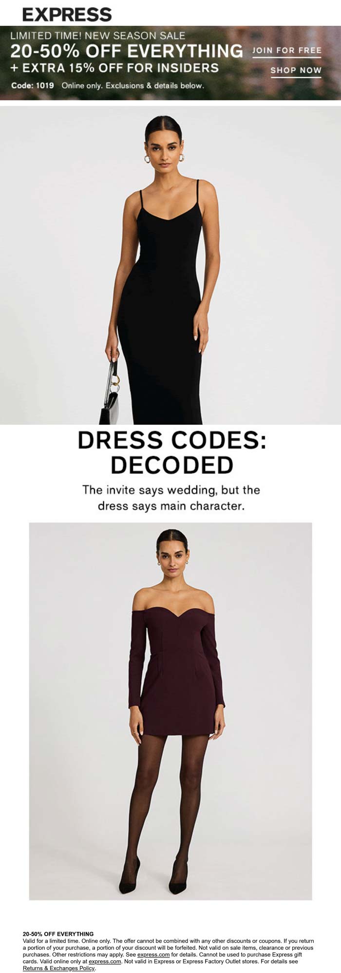 Express coupons & promo code for September 2025