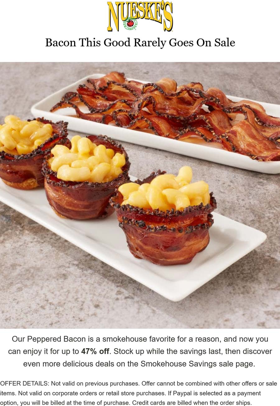 Nueskes stores Coupon  47% off classic smokehouse peppered bacon at Nueskes #nueskes 