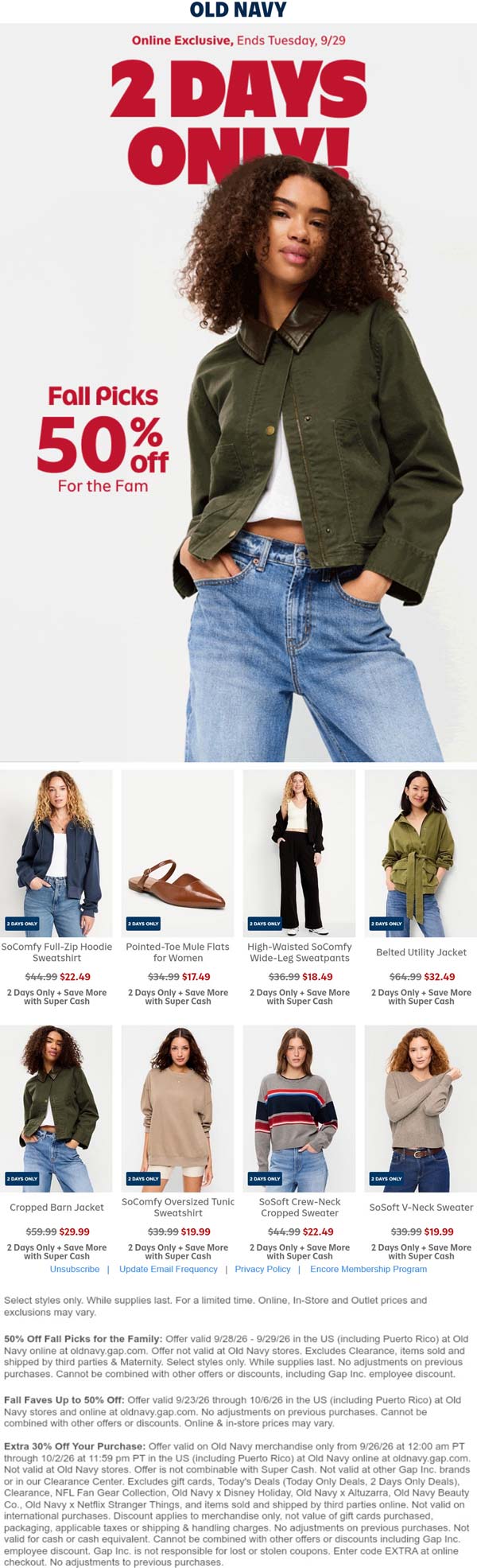 Old Navy stores Coupon  50% off fall styles online at Old Navy #oldnavy 